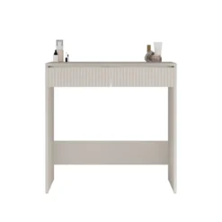 Scrivania piccola salvaspazio 80x81 cm con cassetti decorati beige cashmere SCT14