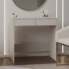 Scrivania piccola salvaspazio 81x80 cm con 2 cassetti beige cashmere SCT13