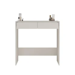 Scrivania piccola salvaspazio 81x80 cm con 2 cassetti beige cashmere SCT13