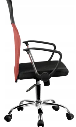 Sedia da ufficio comoda con schienale alto rossa e nera ST4