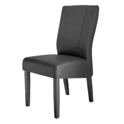 Sedia 46x99 in ecopelle moderna ampio schienale design geometrico grigio SDL1