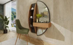 Set di mobili per camera matrimoniale con letto contenitore 160x200, LED, Grafite e Rovere CDLU41
