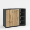 Set di mobili per ingresso con specchio in rovere e grigio IG23