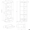 Set 3 Librerie Moderne 65x183x37 cm con cassetti bianco opaco LBT26