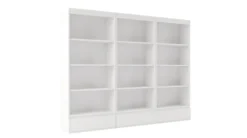 Set 3 Librerie Moderne 65x183x37 cm con cassetti bianco opaco LBT26