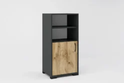 Set mobile ingresso con appendiabiti e specchio in rovere e grigio IG21