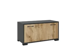 Set mobile ingresso con appendiabiti e specchio in rovere e grigio IG21