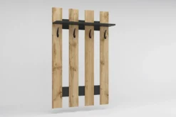 Set mobile ingresso salvaspazio con appendiabiti e scarpiera in rovere e grigio IG22