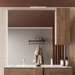 Specchiera bagno 80x110 cm con colonna e luce led SPL6
