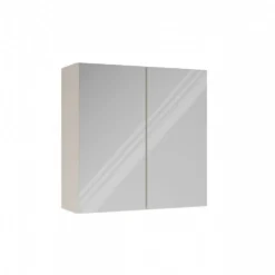 Specchio contenitore da bagno 60x60 cm con 2 ante beige cashmere SPT4