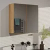 Specchio contenitore da bagno 60x60 cm con 2 ante rovere SPT4