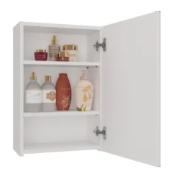 Specchio contenitore da bagno 40x60 cm con 3 ripiani interni bianco SPT3
