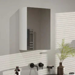 Specchio contenitore da bagno 40x60 cm con 3 ripiani interni bianco SPT3