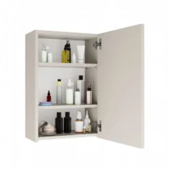 Specchio contenitore da bagno 40x60 cm con 3 ripiani interni beige cashmere SPT3