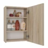 Specchio contenitore da bagno 40x60 cm con 3 ripiani interni rovere chiaro SPT3