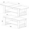 Tavolino da salotto allungabile bianco e rovere chiaro 110x60 cm TU6