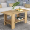 Tavolino da salotto con ripiano inferiore 100x55 cm quercia TG10