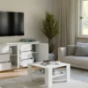 Tavolino da salotto moderno basso 68x68x40 bianco TST17