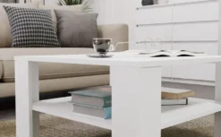 Tavolino da salotto moderno basso 68x68x40 bianco TST17