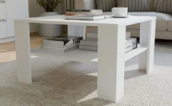 Tavolino da salotto moderno basso 68x68x40 bianco TST17