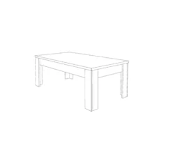 Tavolino da salotto moderno 122x45 cm bianco opaco TSL10