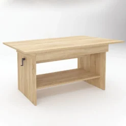 Tavolino da salotto regolabile in rovere naturale TG13