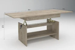 Tavolino da salotto regolabile in rovere chiaro TG13
