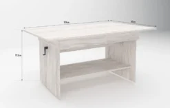 Tavolino da salotto regolabile in legno bianco TG13