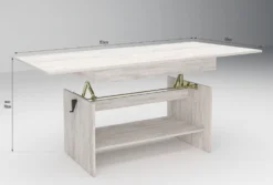 Tavolino da salotto regolabile in legno bianco TG13