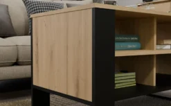 Tavolino da salotto 58x50x90 cm con 4 vani rovere e nero TST12