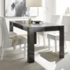 Tavolo da cucina 180x90 fisso design moderno con disegni geometrici grigio TCL17