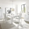 Tavolo da cucina 180x90 fisso design moderno con disegni geometrici bianco TCL17