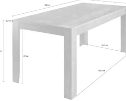 Tavolo da cucina 180x90 fisso design moderno con disegni geometrici rovere TCL17