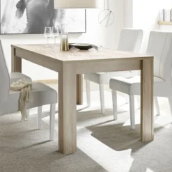 Tavolo da cucina 180x90 fisso design moderno con disegni geometrici rovere TCL17