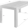 Tavolo da cucina 180x90 fisso design marmorizzato marmo bianco TCL11