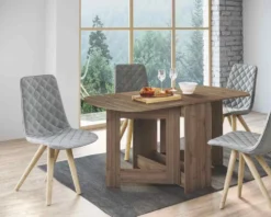 Tavolo da pranzo pieghevole noce chiaro TI1