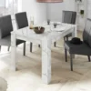 Tavolo da pranzo 137x90 allungabile design moderno marmorizzato marmo bianco TCL10
