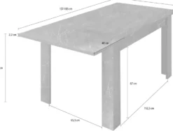 Tavolo da pranzo 137x90 allungabile design moderno marmorizzato marmo bianco TCL10