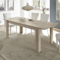 Tavolo da pranzo 137x90 allungabile design moderno effetto legno rovere TCL3