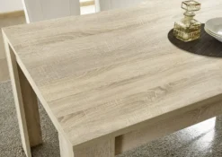 Tavolo da pranzo 137x90 allungabile design moderno effetto legno rovere TCL3