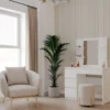 Toeletta da trucco moderna 98x146 cm con specchio e cassetti bianco opaco TOT7