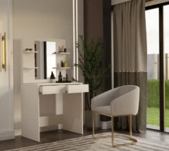 Toeletta da trucco moderna 81x150 cm beige cashmere TOT5