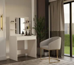 Toeletta da trucco moderna 81x150 cm beige cashmere TOT5