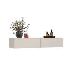 Toeletta da trucco sospesa minimal 110x20 cm beige cashmere TOT4