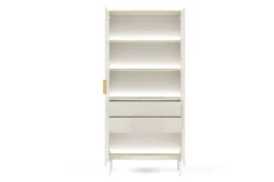 Vetrina alta moderna con cassetti push-pull e luce LED beige cashmere VLK13