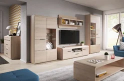 Vetrina 80x194 con LED rovere chiaro VLK8